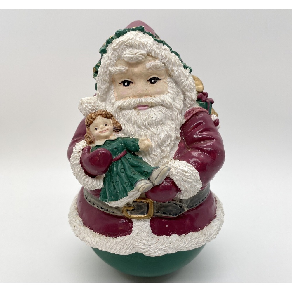 Carlton Cards Santa Roly Poly Round Bottom Santa Claus Figurine About 6" H